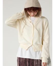 コットンクルーネックカーディガン