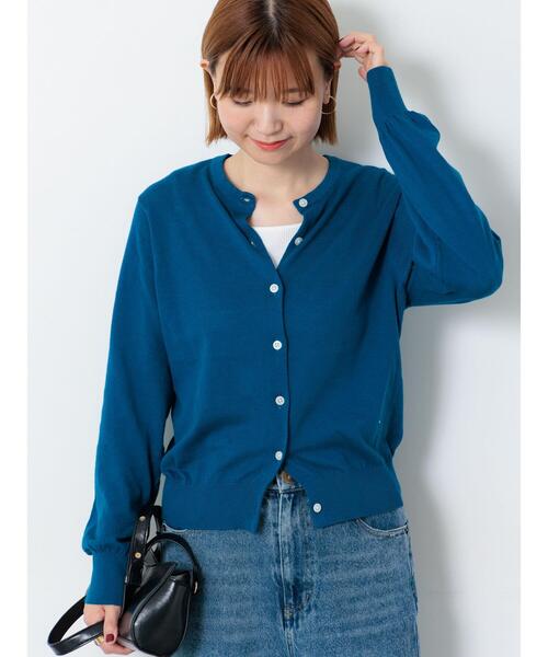 Lugnoncure（ルノンキュール）の「コットンクルーネックカーディガン（カーディガン/ボレロ・レディース・ブラック/レッド/オフホワイト/ブルー・F）」の3枚目の写真