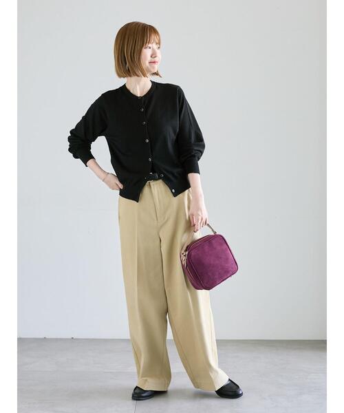 Lugnoncure（ルノンキュール）の「コットンクルーネックカーディガン（カーディガン/ボレロ・レディース・ブラック/レッド/オフホワイト/ブルー・F）」の6枚目の写真