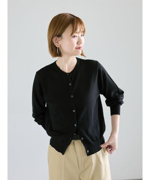 Lugnoncure（ルノンキュール）の「コットンクルーネックカーディガン（カーディガン/ボレロ・レディース・ブラック/レッド/オフホワイト/ブルー・F）」の7枚目の写真