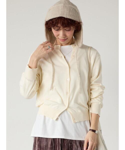 Lugnoncure（ルノンキュール）の「コットンクルーネックカーディガン（カーディガン/ボレロ・レディース・ブラック/レッド/オフホワイト/ブルー・F）」の10枚目の写真