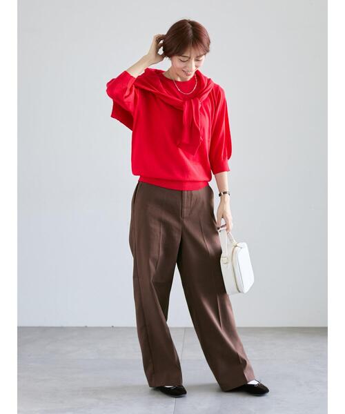 Lugnoncure（ルノンキュール）の「コットンクルーネックカーディガン（カーディガン/ボレロ・レディース・ブラック/レッド/オフホワイト/ブルー・F）」の11枚目の写真