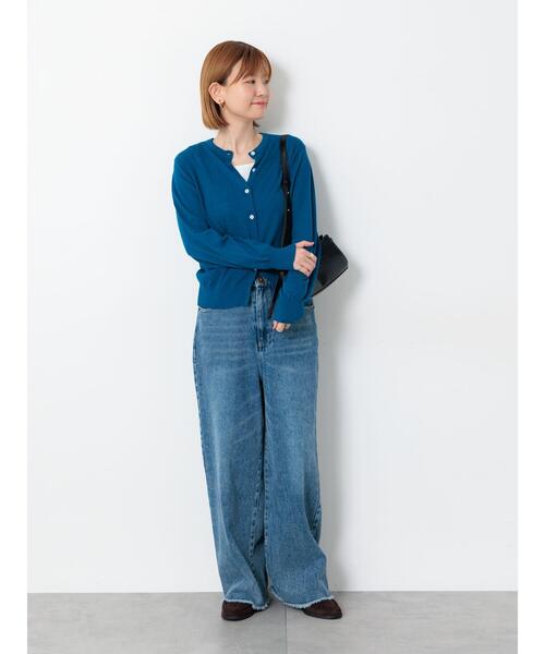 Lugnoncure（ルノンキュール）の「コットンクルーネックカーディガン（カーディガン/ボレロ・レディース・ブラック/レッド/オフホワイト/ブルー・F）」の15枚目の写真