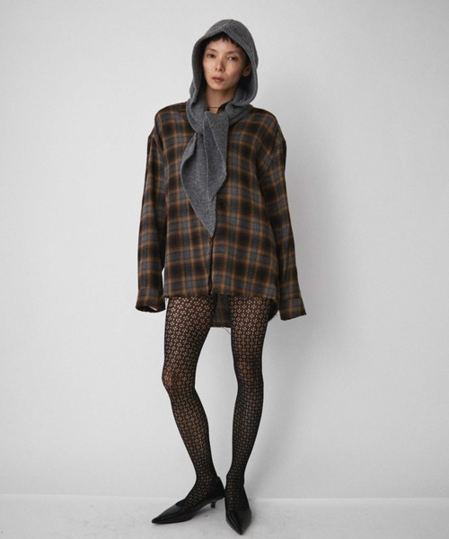 VION(ヴィオン)の「フレイドチェックシャツ / Frayed Cheak Shirt(シャツ/ブラウス・レディース・ブラウン/ブラック・FREE)」の13枚目の写真