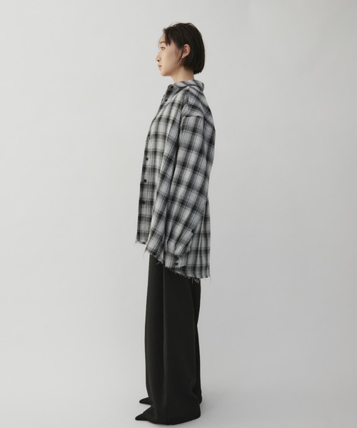 VION(ヴィオン)の「フレイドチェックシャツ / Frayed Cheak Shirt(シャツ/ブラウス・レディース・ブラウン/ブラック・FREE)」の20枚目の写真
