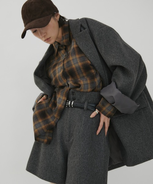 VION(ヴィオン)の「フレイドチェックシャツ / Frayed Cheak Shirt(シャツ/ブラウス・レディース・ブラウン/ブラック・FREE)」の8枚目の写真