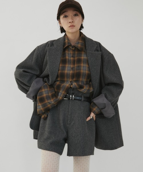 VION(ヴィオン)の「フレイドチェックシャツ / Frayed Cheak Shirt(シャツ/ブラウス・レディース・ブラウン/ブラック・FREE)」の9枚目の写真