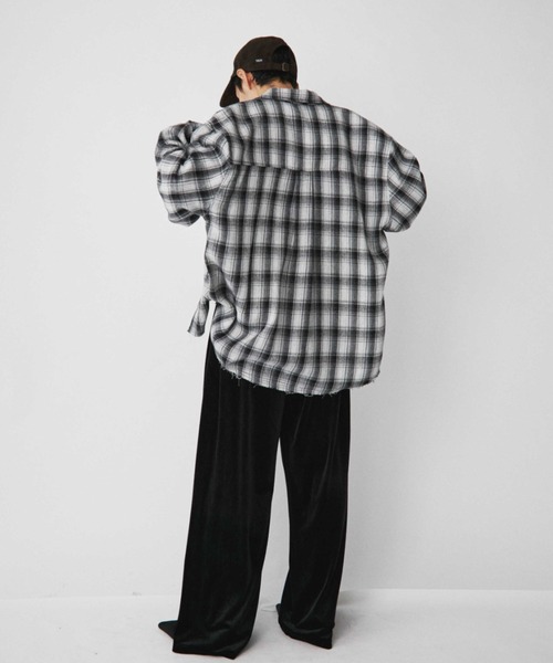 VION(ヴィオン)の「フレイドチェックシャツ / Frayed Cheak Shirt(シャツ/ブラウス・レディース・ブラウン/ブラック・FREE)」の17枚目の写真