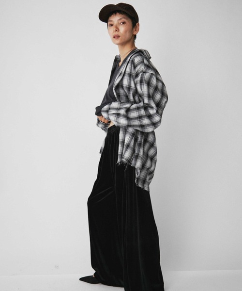 VION(ヴィオン)の「フレイドチェックシャツ / Frayed Cheak Shirt(シャツ/ブラウス・レディース・ブラウン/ブラック・FREE)」の16枚目の写真