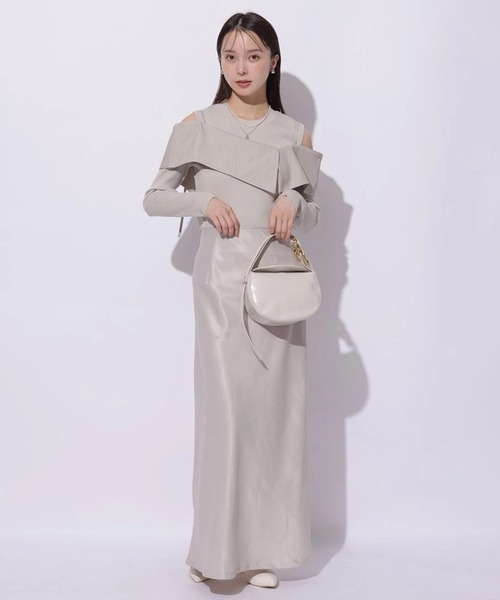 Mystrada（マイストラーダ）の「長袖ビックカラーニット（ニット/セーター・レディース・グレイッシュベージュ/ブラウン/チャコールグレー・38）」の6枚目の写真