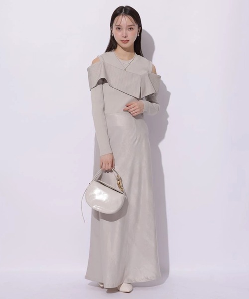 Mystrada（マイストラーダ）の「長袖ビックカラーニット（ニット/セーター・レディース・グレイッシュベージュ/ブラウン/チャコールグレー・38）」の7枚目の写真