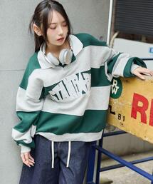 MACHATT マチャット　ボーダーラガーシャツ　グリーン 新品】MACHATT マチャット ボーダーラガーシャツ グリーン 新品