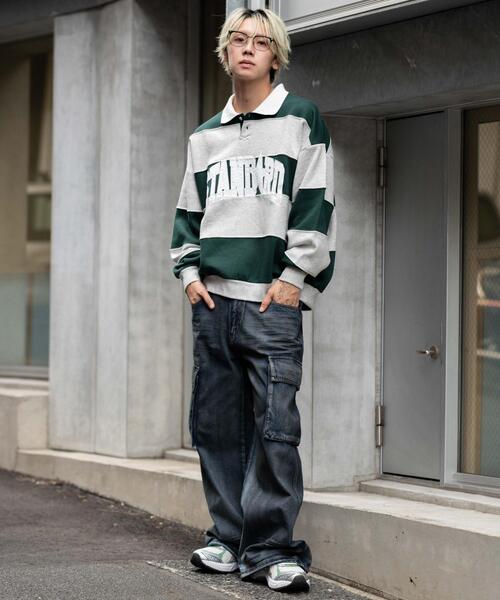 WEGO(ウィゴー)の「WEGO/【25年秋冬新作】カレッジロゴラガースウェット(スウェット・メンズ・グリーン/ホワイト/ワイン・MEDIUM/LARGE)」の22枚目の写真