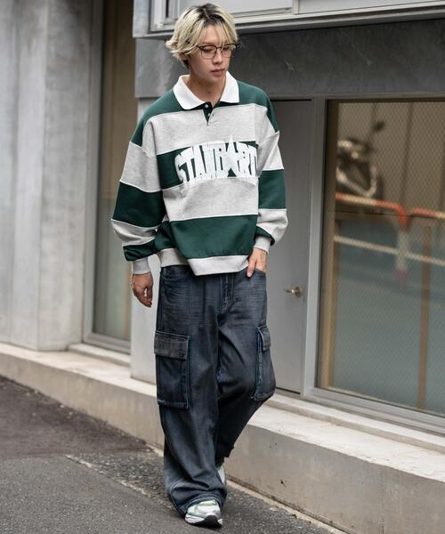 WEGO(ウィゴー)の「WEGO/【25年秋冬新作】カレッジロゴラガースウェット(スウェット・メンズ・グリーン/ホワイト/ワイン・MEDIUM/LARGE)」の8枚目の写真