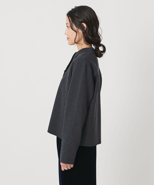 UNITED ARROWS(ユナイテッドアローズ)の「ミラノリブ ニット ジャケット(カーディガン/ボレロ・レディース・ダークグレー/ブラック・FREE)」の10枚目の写真