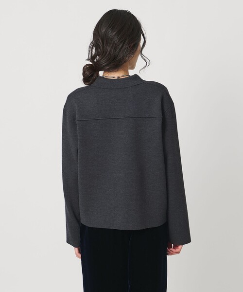 UNITED ARROWS(ユナイテッドアローズ)の「ミラノリブ ニット ジャケット(カーディガン/ボレロ・レディース・ダークグレー/ブラック・FREE)」の11枚目の写真