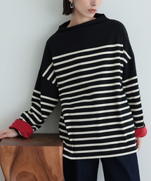 n'OrLABEL | 『ボトルネックパネルボーダーカットソー』(Tシャツ/カットソー)