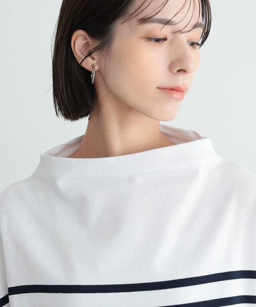 n'OrLABEL(ノアールレーベル)の「『ボトルネックパネルボーダーカットソー』(Tシャツ/カットソー・レディース・ブラック/オフホワイト・FREE)」の10枚目の写真