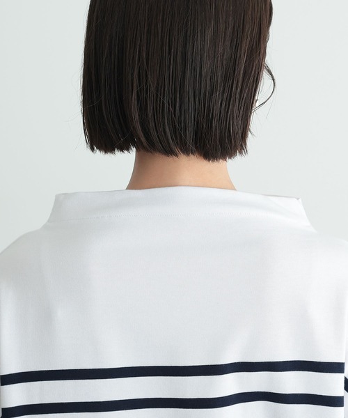 n'OrLABEL(ノアールレーベル)の「『ボトルネックパネルボーダーカットソー』(Tシャツ/カットソー・レディース・ブラック/オフホワイト・FREE)」の11枚目の写真