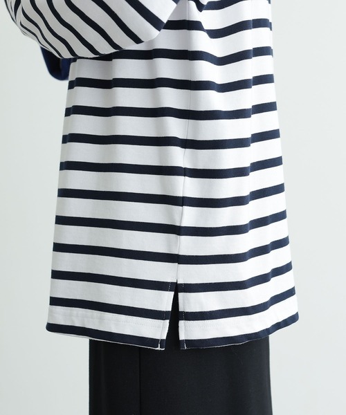 n'OrLABEL(ノアールレーベル)の「『ボトルネックパネルボーダーカットソー』(Tシャツ/カットソー・レディース・ブラック/オフホワイト・FREE)」の14枚目の写真