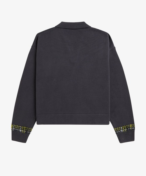 セール】Tartan Panel Knitted Shirt／タータンチェックパネルニット