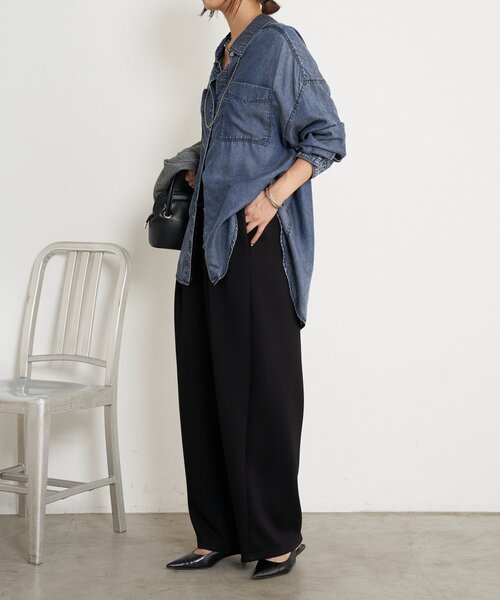 Jena espace merveilleux（ジェナ　エスパスメルヴェイユ）の「カーブラインボンディングパンツ（その他パンツ・レディース・ブラック/チャコールグレー/ベージュ・FREE）」の6枚目の写真