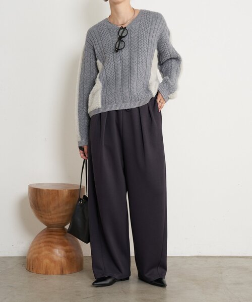 Jena espace merveilleux（ジェナ　エスパスメルヴェイユ）の「カーブラインボンディングパンツ（その他パンツ・レディース・ブラック/チャコールグレー/ベージュ・FREE）」の12枚目の写真