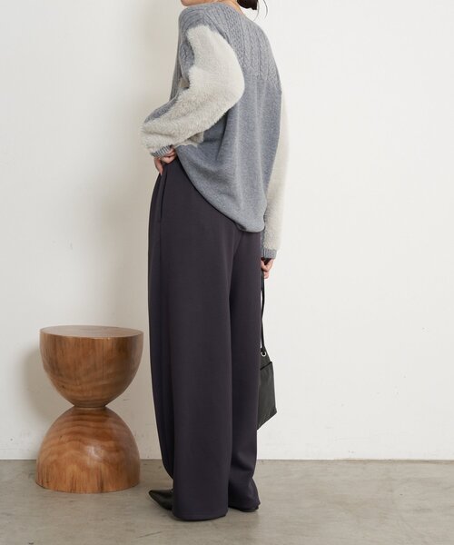 Jena espace merveilleux（ジェナ　エスパスメルヴェイユ）の「カーブラインボンディングパンツ（その他パンツ・レディース・ブラック/チャコールグレー/ベージュ・FREE）」の14枚目の写真