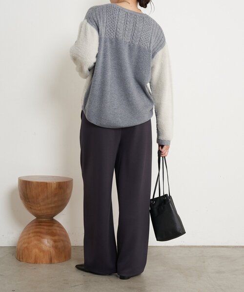 Jena espace merveilleux（ジェナ　エスパスメルヴェイユ）の「カーブラインボンディングパンツ（その他パンツ・レディース・ブラック/チャコールグレー/ベージュ・FREE）」の15枚目の写真