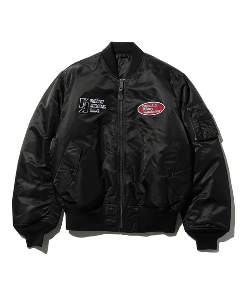 Valley Apparel(バレーアパレル)の「スタジャン風MA-1 フライトナイロンジャケット/フライトジャケット(MA-1・メンズ・シルバー/ブラック・LARGE/X-LARGE/MEDIUM/SMALL)」の4枚目の写真