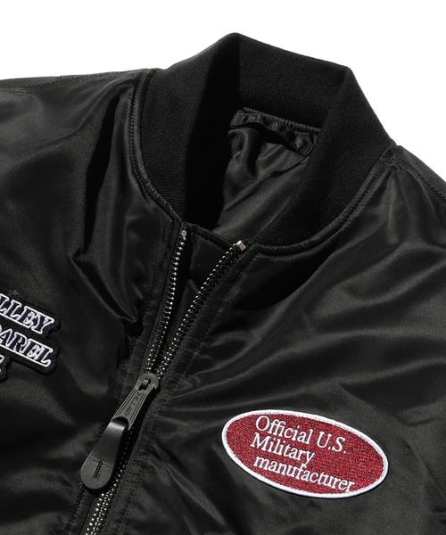 Valley Apparel(バレーアパレル)の「スタジャン風MA-1 フライトナイロンジャケット/フライトジャケット(MA-1・メンズ・シルバー/ブラック・LARGE/X-LARGE/MEDIUM/SMALL)」の5枚目の写真