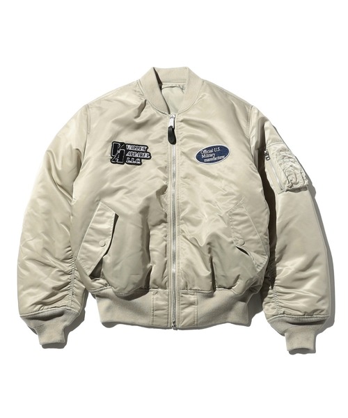 Valley Apparel(バレーアパレル)の「スタジャン風MA-1 フライトナイロンジャケット/フライトジャケット(MA-1・メンズ・シルバー/ブラック・LARGE/X-LARGE/MEDIUM/SMALL)」の14枚目の写真