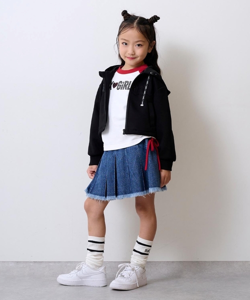 X-girl Stages(エックスガールステージス)の「スタッズ& ラインストーンロゴラグラン長袖Tシャツ(Tシャツ/カットソー・キッズ・ブラック/レッド・100cm/140cm/110cm/90cm/130cm/120cm)」の14枚目の写真