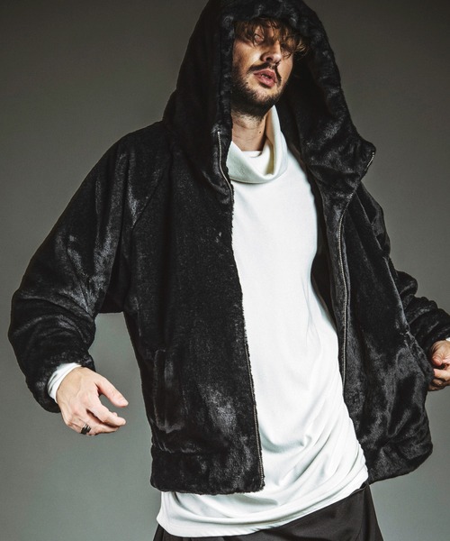NO ID.】Fake Fur Big Hooded Blouson / フェイク ファー ビッグ