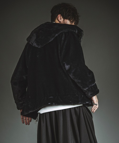 NO ID.】Fake Fur Big Hooded Blouson / フェイク ファー ビッグ