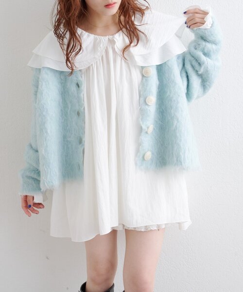 w closet(ダブルクローゼット)の「Wフリルチュニックブラウス(シャツ/ブラウス・レディース・ホワイト/オフホワイト/ブラック・FREE)」の12枚目の写真