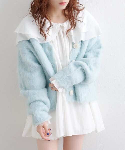 w closet(ダブルクローゼット)の「Wフリルチュニックブラウス(シャツ/ブラウス・レディース・ホワイト/オフホワイト/ブラック・FREE)」の13枚目の写真