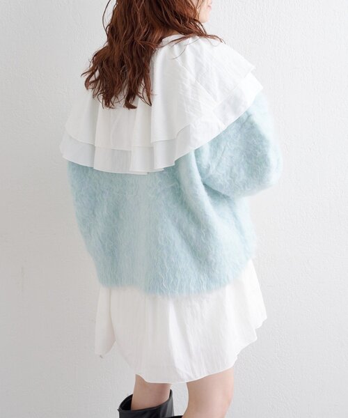 w closet(ダブルクローゼット)の「Wフリルチュニックブラウス(シャツ/ブラウス・レディース・ホワイト/オフホワイト/ブラック・FREE)」の15枚目の写真