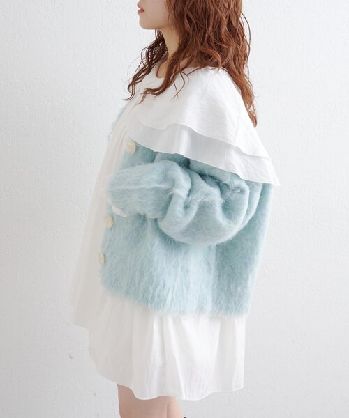 w closet(ダブルクローゼット)の「Wフリルチュニックブラウス(シャツ/ブラウス・レディース・ホワイト/オフホワイト/ブラック・FREE)」の16枚目の写真