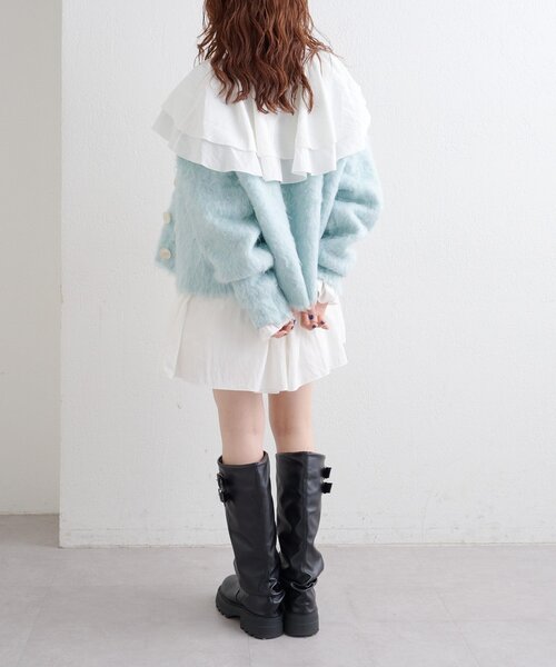 w closet(ダブルクローゼット)の「Wフリルチュニックブラウス(シャツ/ブラウス・レディース・ホワイト/オフホワイト/ブラック・FREE)」の19枚目の写真