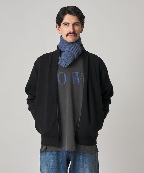 Steven Alan(スティーブンアラン)の「<Steven Alan> ブラッシュド CTN/PE ドライバーズ ニット ブルゾン(カーディガン/ボレロ・メンズ・ブラック/オリーブ・S/M/L/XL)」の2枚目の写真