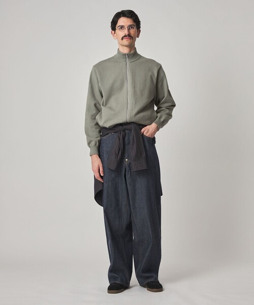 Steven Alan(スティーブンアラン)の「<Steven Alan> ブラッシュド CTN/PE ドライバーズ ニット ブルゾン(カーディガン/ボレロ・メンズ・ブラック/オリーブ・S/M/L/XL)」の3枚目の写真