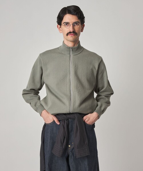 Steven Alan(スティーブンアラン)の「<Steven Alan> ブラッシュド CTN/PE ドライバーズ ニット ブルゾン(カーディガン/ボレロ・メンズ・ブラック/オリーブ・S/M/L/XL)」の4枚目の写真