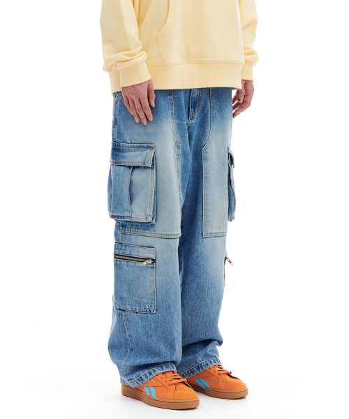 ARCHIVE BOLD(アーカイブボールド)の「MULTI POCKET DENIM PANTS (LIGHT BLUE)(デニムパンツ・メンズ・その他・LARGE/MEDIUM/SMALL/X-SMALL)」の2枚目の写真