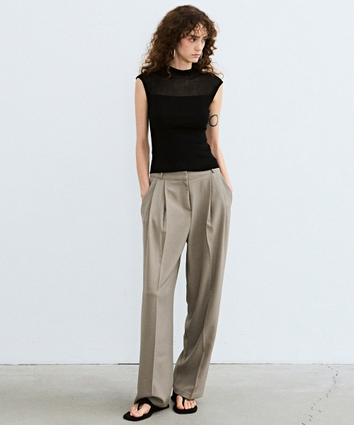 NICK&NICOLE(ニックアンドニコール)の「SHEER LINE SLEEVELESS_BLACK(Tシャツ/カットソー・レディース・その他・FREE)」の4枚目の写真