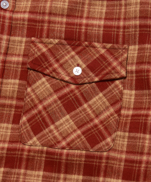 WKNDRS（ウィーキャンドース）の「CHECKERED SHIRT (BURGUNDY)（シャツ/ブラウス・レディース・その他・MEDIUM/LARGE/X-LARGE）」の3枚目の写真