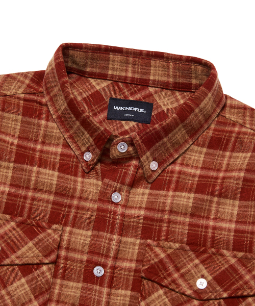 WKNDRS（ウィーキャンドース）の「CHECKERED SHIRT (BURGUNDY)（シャツ/ブラウス・レディース・その他・MEDIUM/LARGE/X-LARGE）」の6枚目の写真