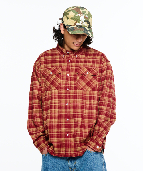 WKNDRS（ウィーキャンドース）の「CHECKERED SHIRT (BURGUNDY)（シャツ/ブラウス・レディース・その他・MEDIUM/LARGE/X-LARGE）」の7枚目の写真