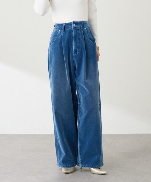 La boutique BonBon（ラブティックボンボン）の「【セットアップ可】別珍デニムパンツ（デニムパンツ・レディース・サックスブルー/ブルー・SMALL/MEDIUM）」の3枚目の写真