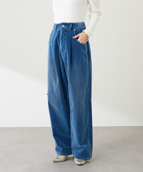 La boutique BonBon（ラブティックボンボン）の「【セットアップ可】別珍デニムパンツ（デニムパンツ・レディース・サックスブルー/ブルー・SMALL/MEDIUM）」の4枚目の写真